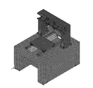 数控雕铣机床床身网格图